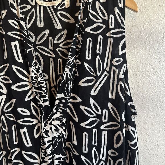 Soft Surroundings Les Bois Topper Duster Cardigan Womens XLP Black Floral Boho - Picture 6 of 8